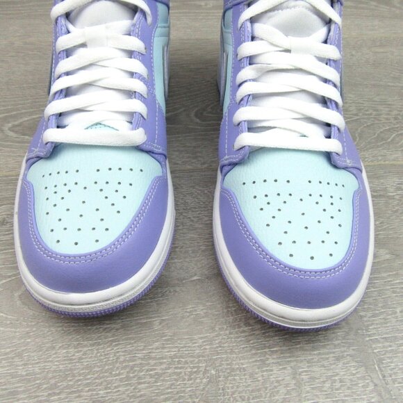 Air Jordan 1 Mid Purple Pulse Aqua White Sneakers Mens Size 9 NEW - Picture 5 of 15